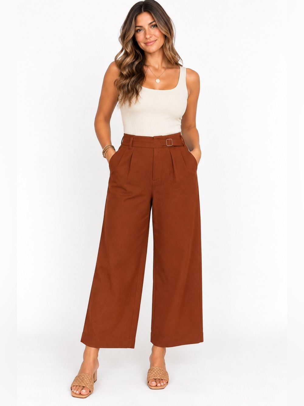 Vince - Rust Brown Paper Bag Waist Pants
